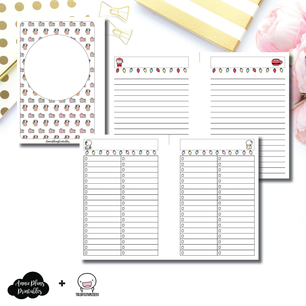 A6 Rings Size | TheCoffeeMonsterzCo Collaboration Holiday Notes & Lists Printable Insert ©