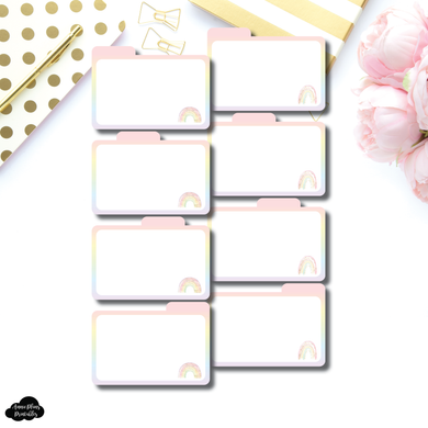 Tab Cards | Blank Rainbow Gradient Tab Card Printable