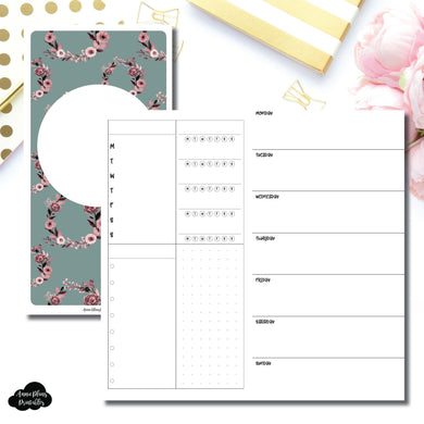 Standard TN Size | Undated Horizontal Week on 2 Page Layout Printable Insert ©