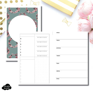 Half Letter Rings Size | Undated Horizontal Week on 2 Page Layout Printable Insert ©
