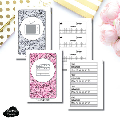 POCKET RINGS Size | TV & Movie Tracker Bundle Printable Insert ©
