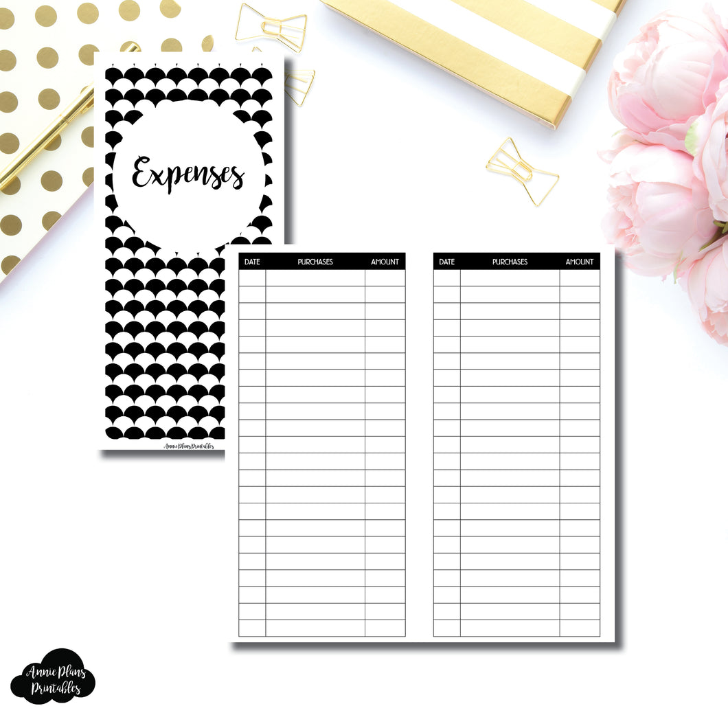 HWeeks Wide Size | Basic Expense Tracker Printable Insert ©