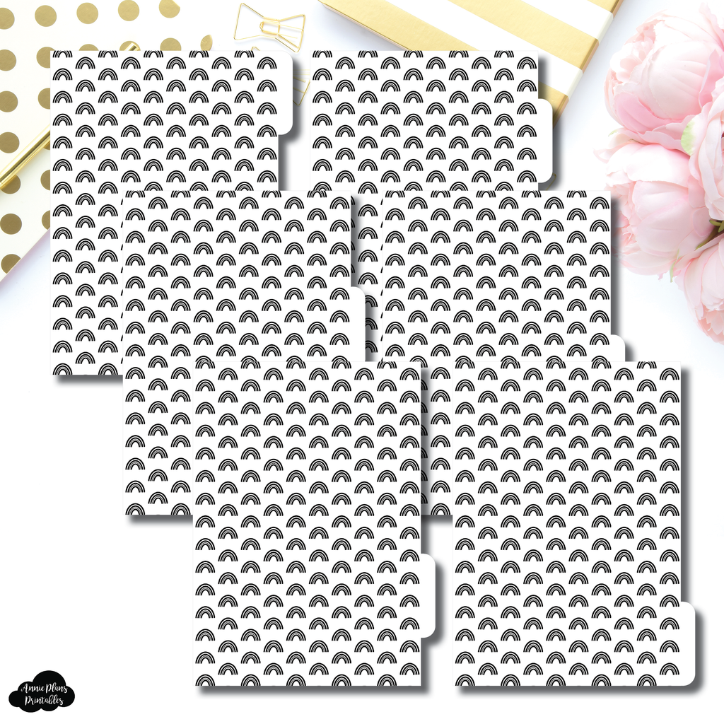 FC Ring Dividers | Rainbow Minimalist 6 Side Tab Printable Dividers ...