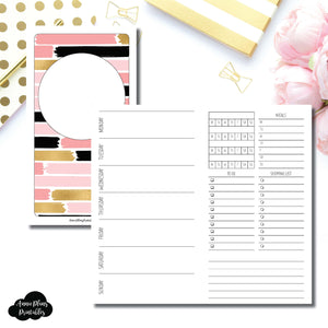Personal TN Size | Undated Week on 2 Page with Trackers Printable Insert ©