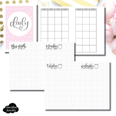 A6 Rings Size | SeeAmyDraw Undated Daily Grid Collaboration Printable Insert ©