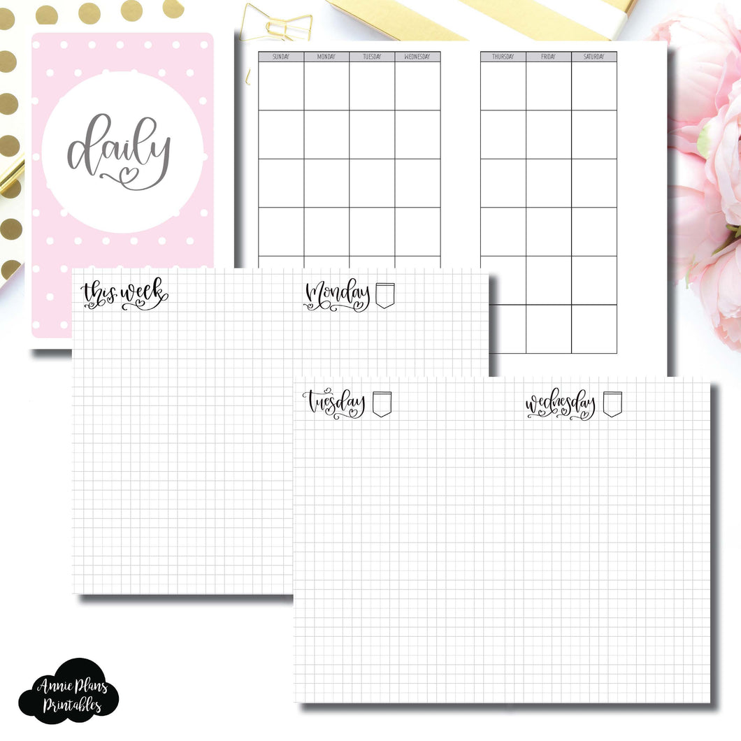 Mini HP Size | SeeAmyDraw Undated Daily Grid Collaboration Printable Insert ©