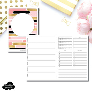 B6 TN Size | Undated Week on 2 Page with Trackers Printable Insert ©