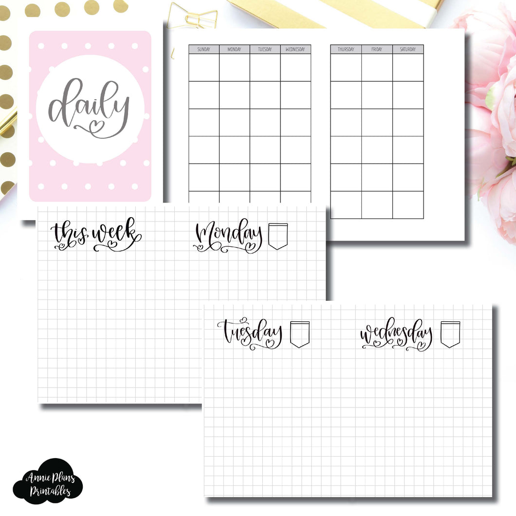 Micro HP Size | SeeAmyDraw Undated Daily Grid Collaboration Printable Insert ©
