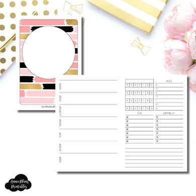 A6 TN Size | Undated Week on 2 Page with Trackers Printable Insert ©