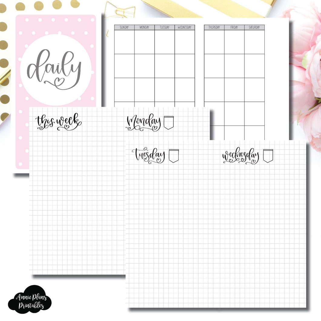 Personal TN Size | SeeAmyDraw Undated Daily Grid Collaboration Printable Insert ©