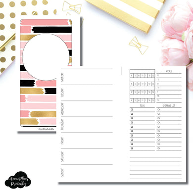 Personal Rings Size | Undated Week on 2 Page with Trackers Printable Insert ©