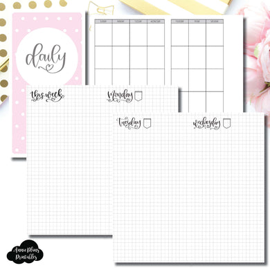 Standard TN Size | SeeAmyDraw Undated Daily Grid Collaboration Printable Insert ©