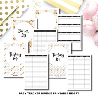 B6 Rings Size | Baby Tracker Bundle | Printable Travelers Notebook Insert ©