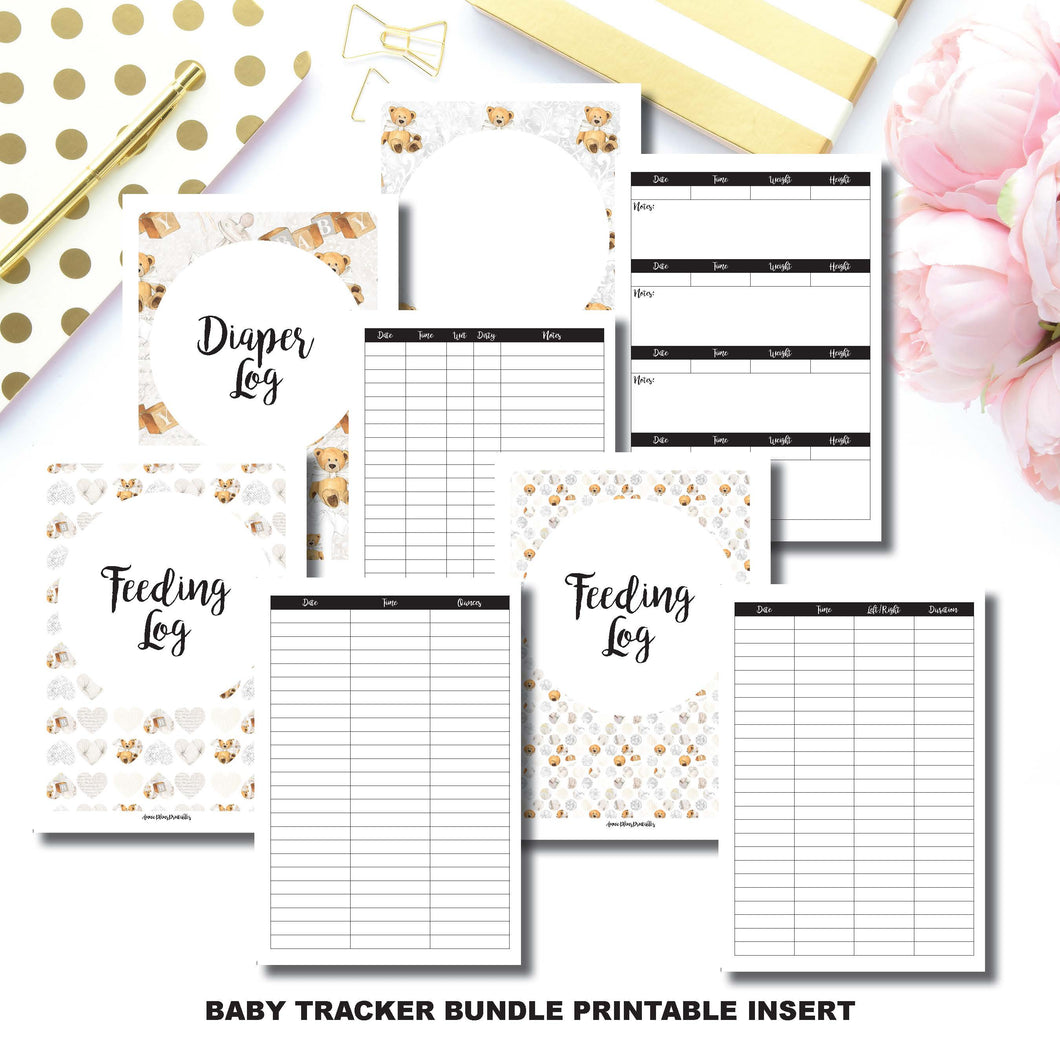 B6 Rings Size | Baby Tracker Bundle | Printable Travelers Notebook Insert ©