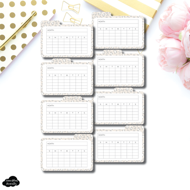 Tab Cards | Undated Monthly Tracker Wild Grey Tab Card Printable