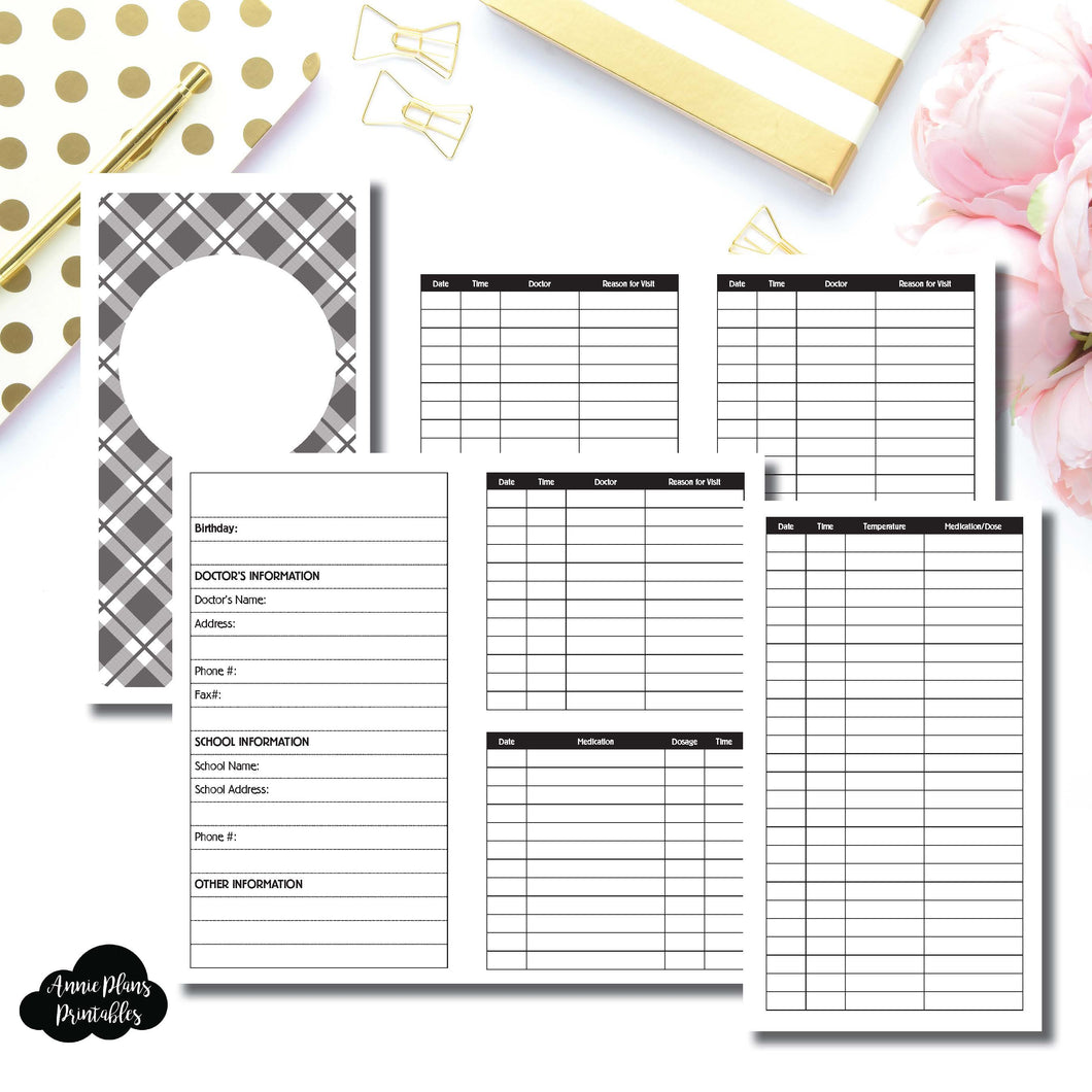 Personal TN Size | KIDS Information Printable Insert ©