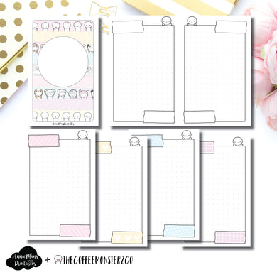 A5 Wide Rings Size | TheCoffeeMonsterzCo Washi Dot Grid Printable Insert ©