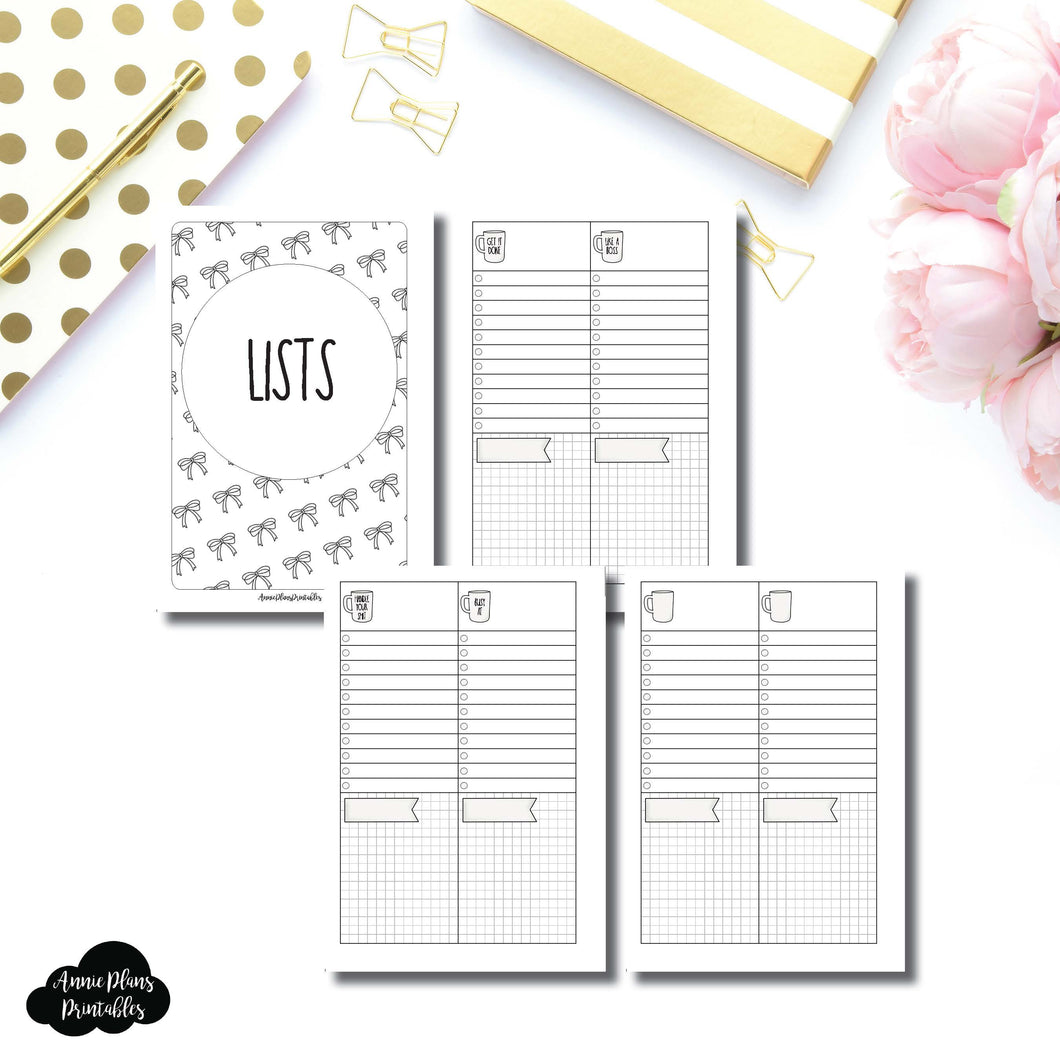 PERSONAL WIDE RINGS SIZE | 2 Column Lists Printable Insert ©