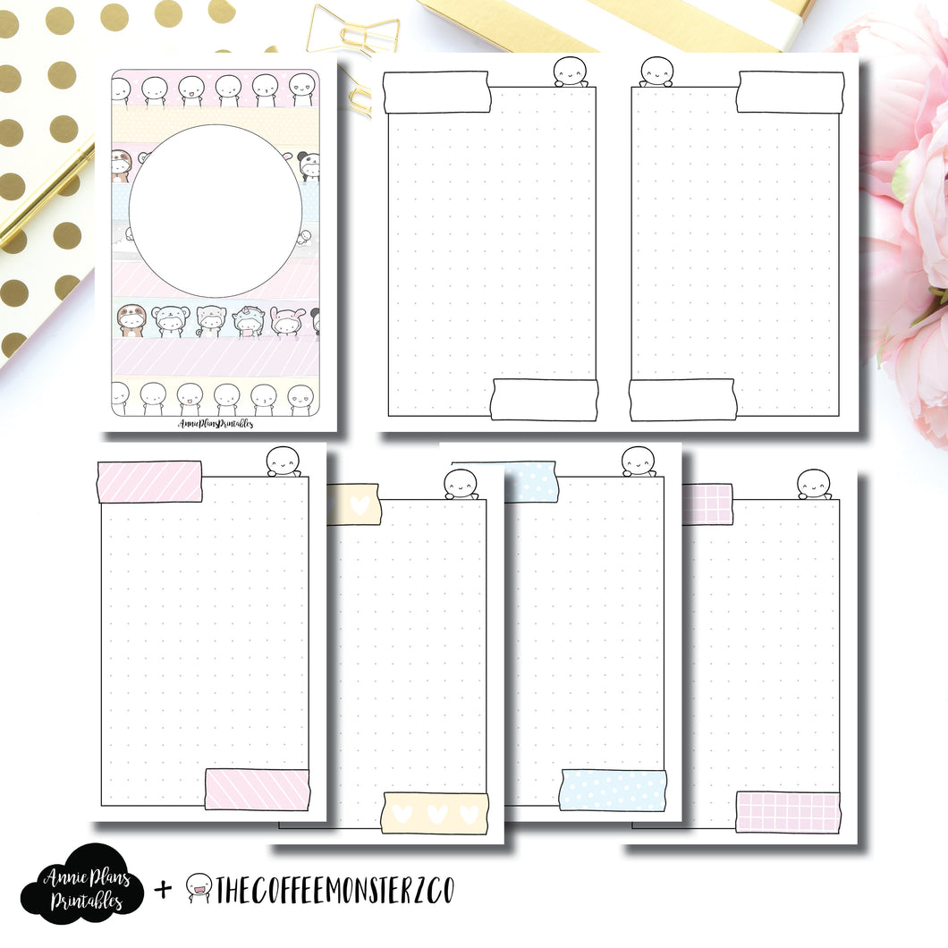 B6 Rings Size | TheCoffeeMonsterzCo Washi Dot Grid Printable Insert ©