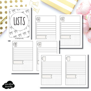 MICRO TN SIZE | Single Column Lists Printable Insert ©