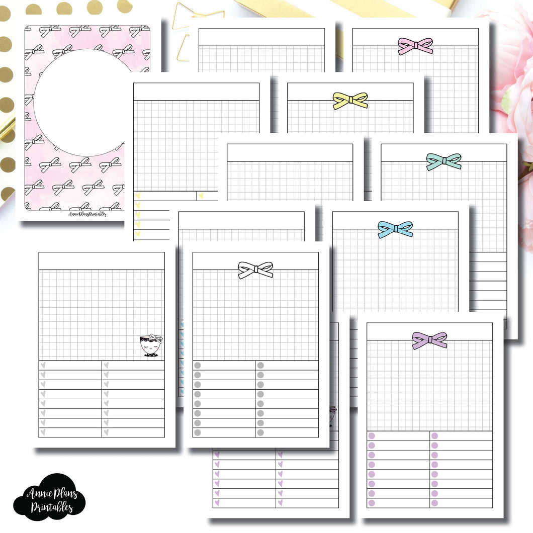 A6 TN Size | Undated Day on a Page or Project HappieScrappie Collaboration Printable Insert ©