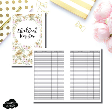 Half Letter Rings Size | CHECKBOOK REGISTER Printable Insert ©