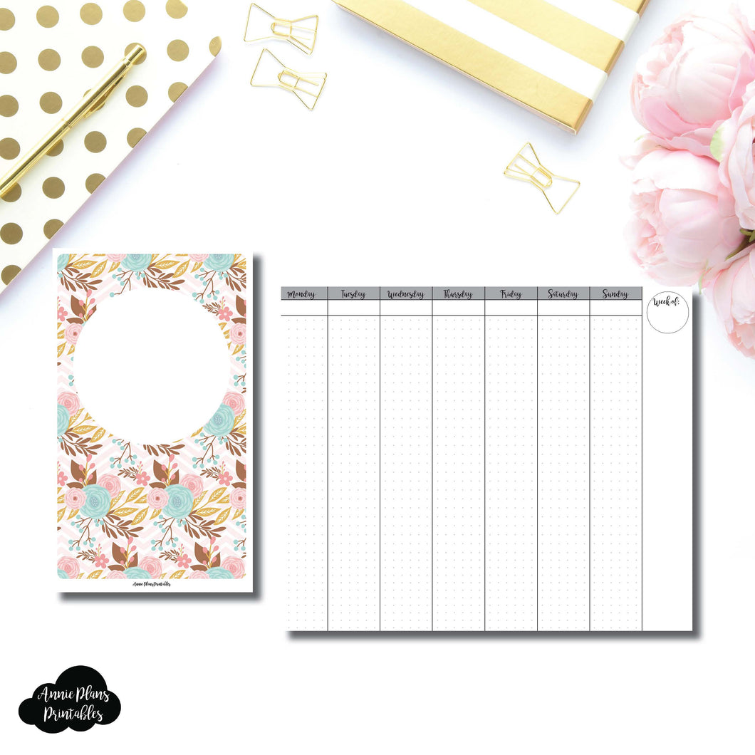 Cahier TN Size | Vertical Week on 2 Pages Printable Insert for Travelers Notebooks ©