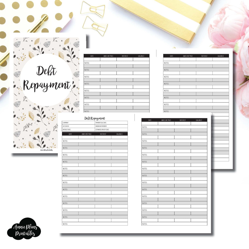 Half Letter Rings Size | Debt Repayment Printable Insert ©