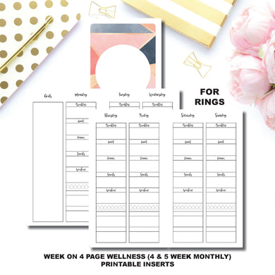 Personal Rings Size | Wellness Tracker Printable Insert ©