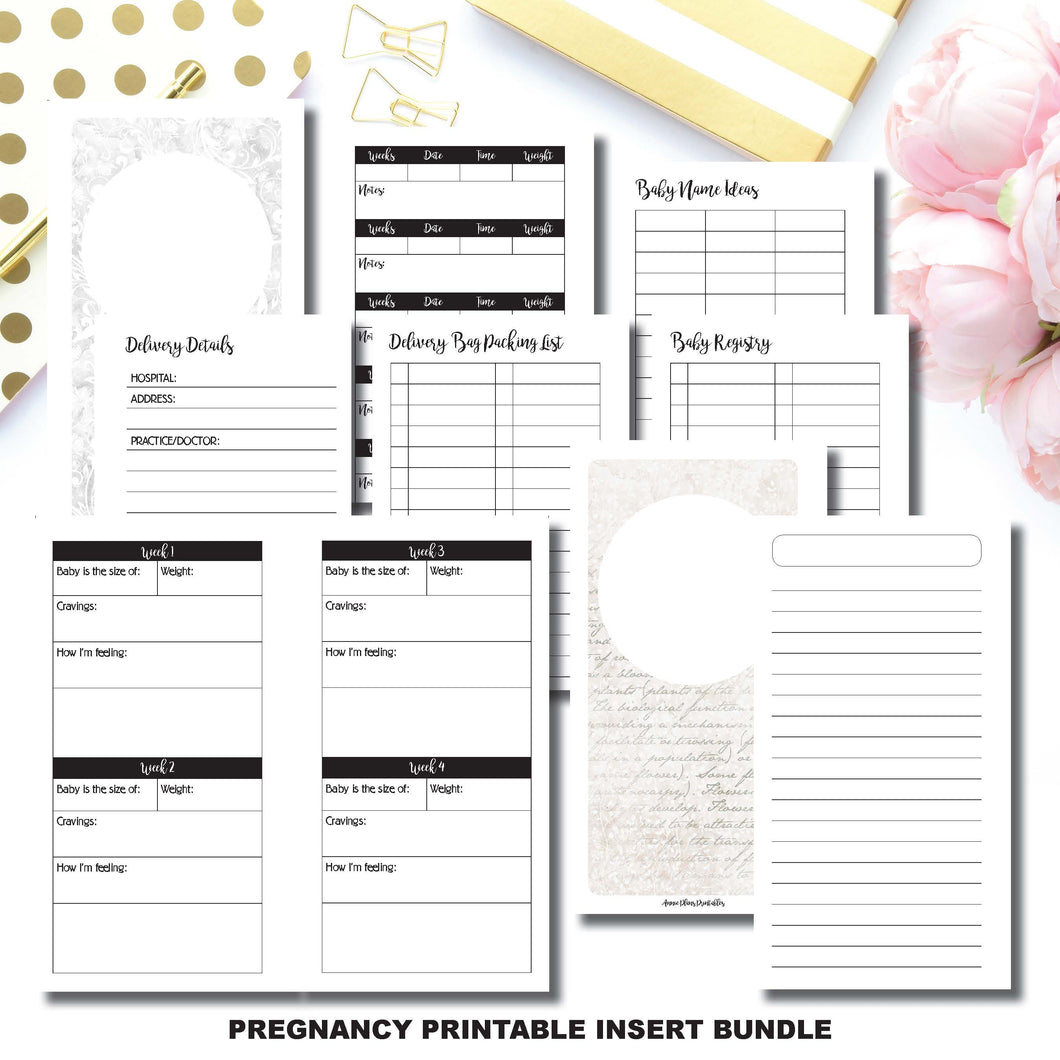 Personal TN Size | Pregnancy Bundle | Printable Insert ©