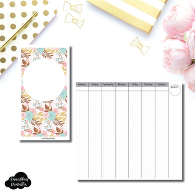 Personal TN Size | Vertical Week on 2 Pages Printable Insert for Travelers Notebooks ©