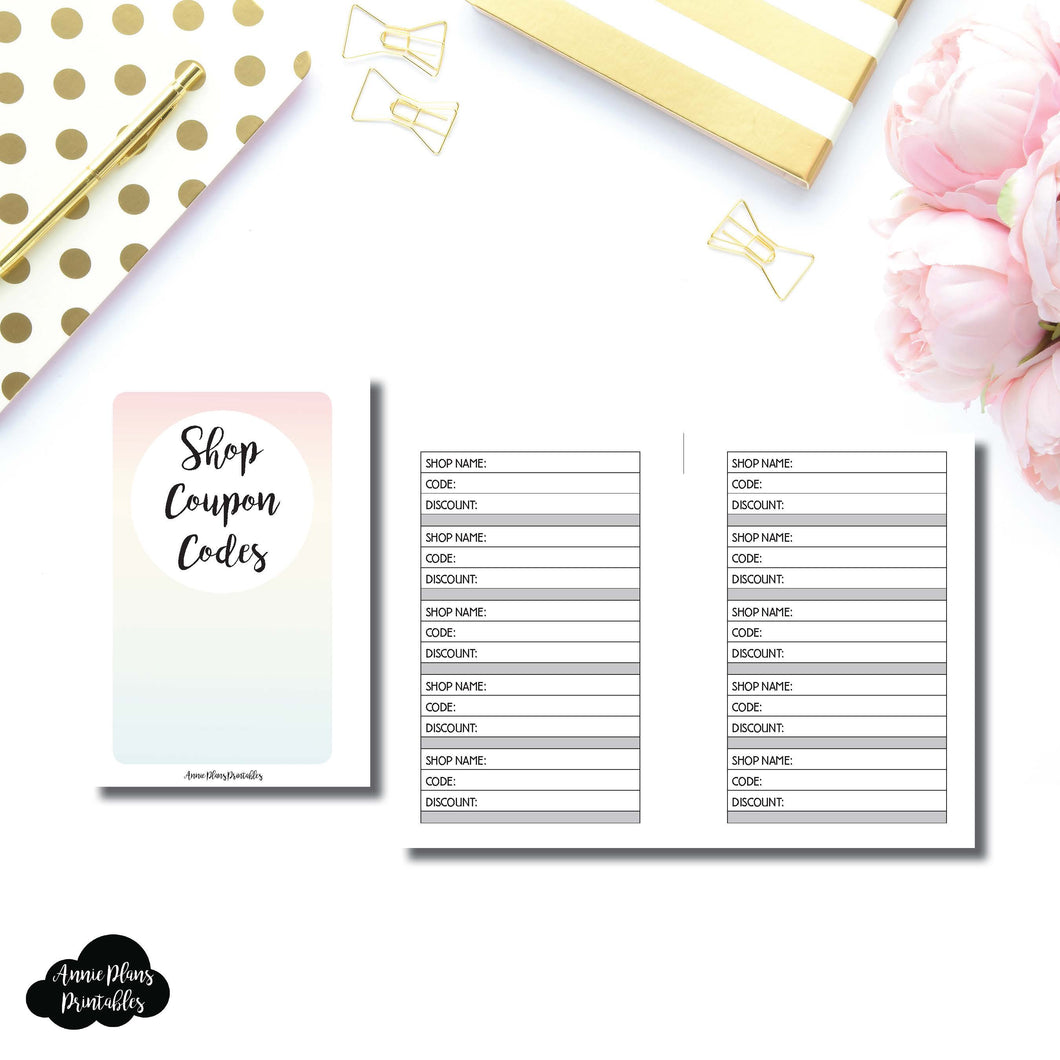 Pocket Rings Size | Shop Coupon Code Tracker Printable Insert ©