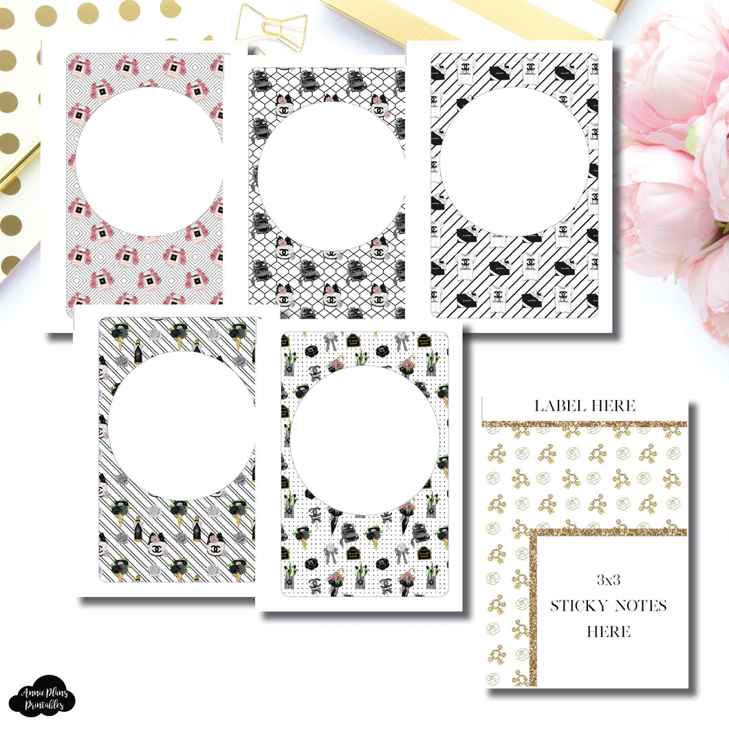 A6 Rings Size | Fashionista Blank Covers + Sticky Note Dashboard Printable