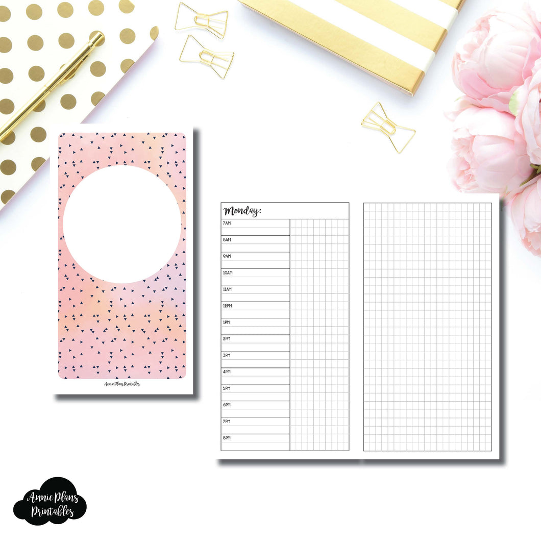 Personal TN Size | UNDATED Day on 2 Pages Printable Insert for Travelers Notebooks ©