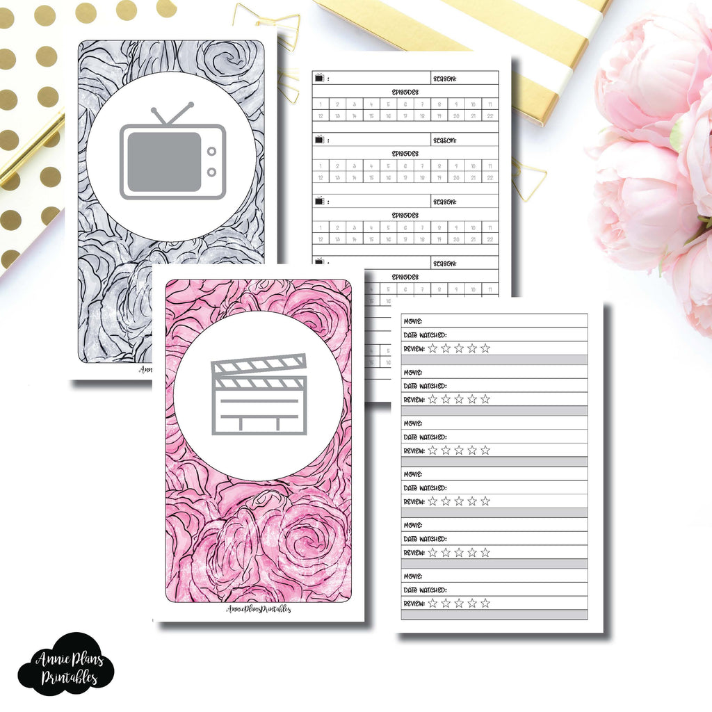 B6 SLIM TN Size | TV & Movie Tracker Bundle Printable Insert ...