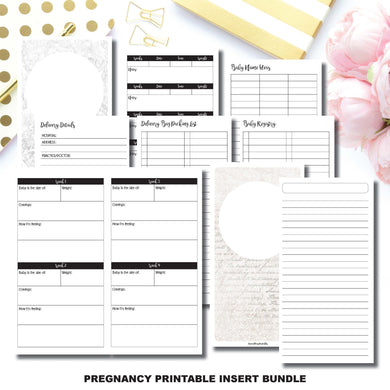 Standard TN Size | Pregnancy Bundle | Printable Travelers Notebook Insert ©