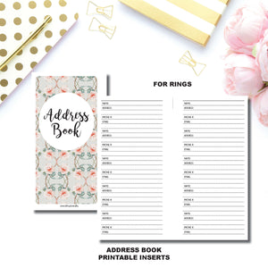 Personal Rings SIZE | Address Book Printable Insert ©