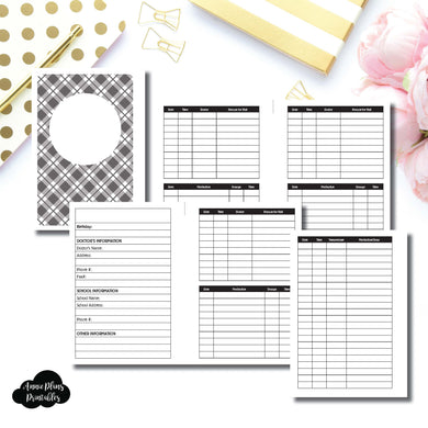 A6 Rings Size | KIDS Information Printable Insert ©