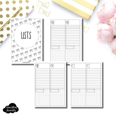 B6 Rings SIZE | 2 Column Lists Printable Insert ©