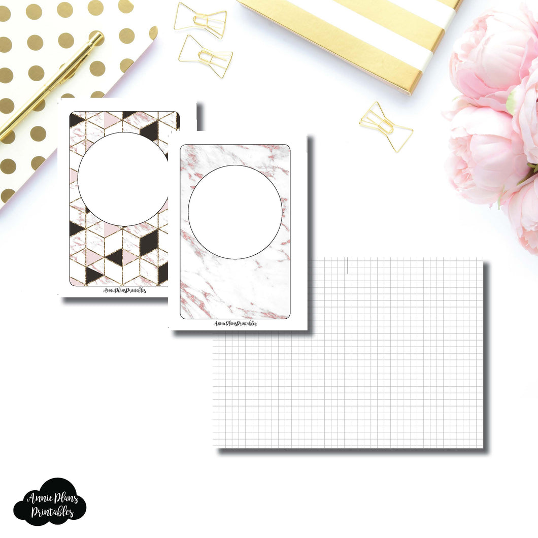 A6 Rings Size | Plain GRID Printable Inserts ©
