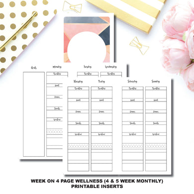 Personal TN Size | Wellness Tracker Printable Insert ©