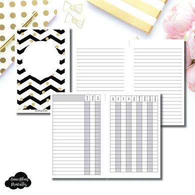 Half Letter Page Rings Size | 12 Month Checklist Tracker Printable Insert ©