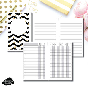 Half Letter Page Rings Size | 12 Month Checklist Tracker Printable Insert ©