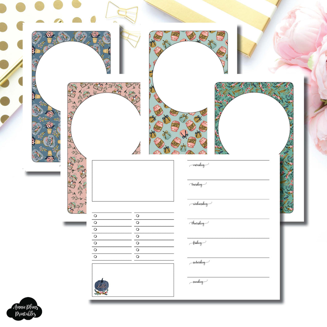 Pocket Rings Size | Blank Covers + Undated Week on 2 Page Collaboration Printable Insert ©