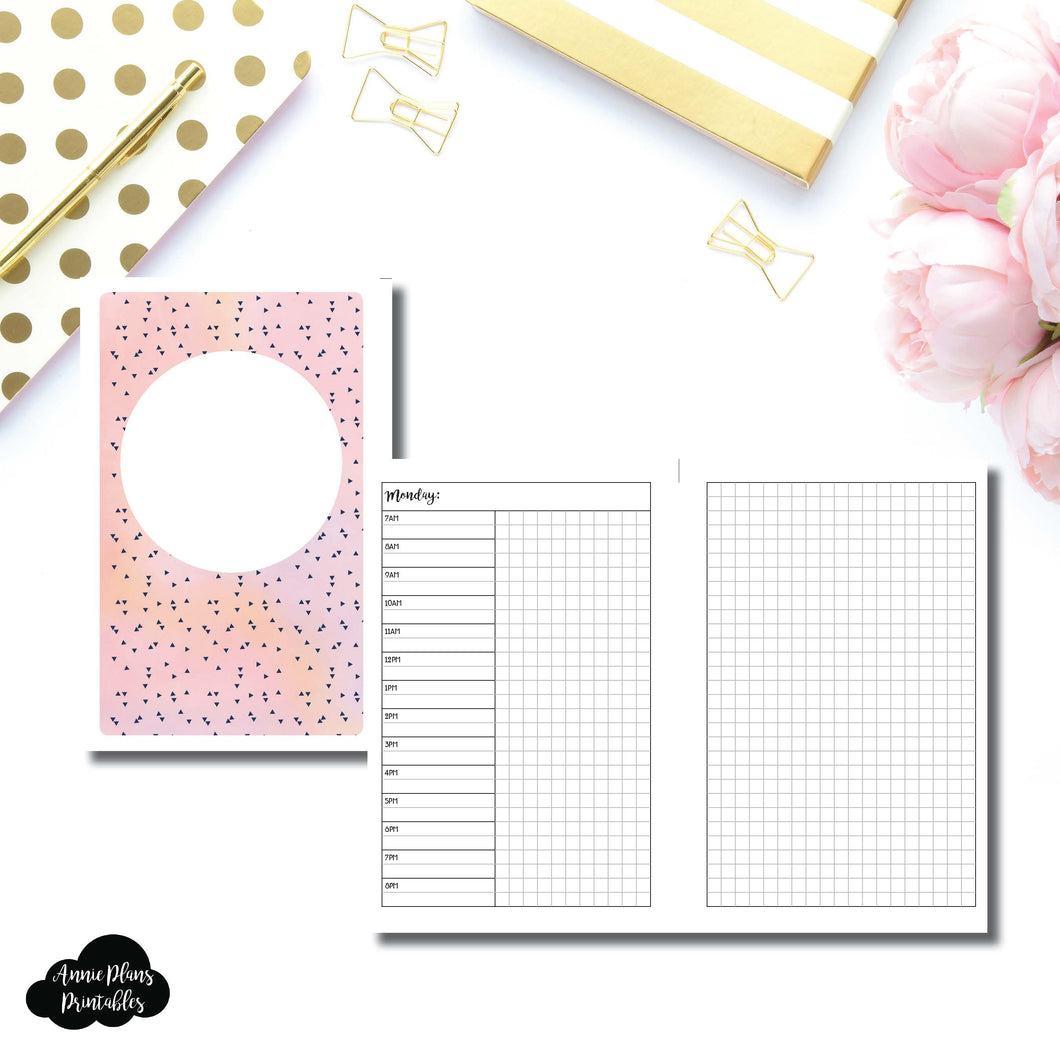 6 Ringed Notebook Half Letter Half Letter Page Rings Size | UNDATED Day on 2 Pages Printable Insert ...