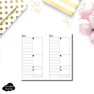 Personal Rings Size  | UNDATED (UNTIMED) Daily Printable Insert ©