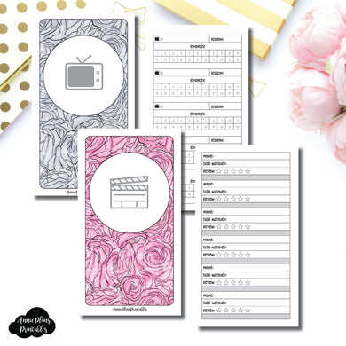 PERSONAL TN Size | TV & Movie Tracker Bundle Printable Insert ©