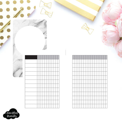 Pocket Rings Size | Undated 12 Month Habit Tracker Printable Insert ©