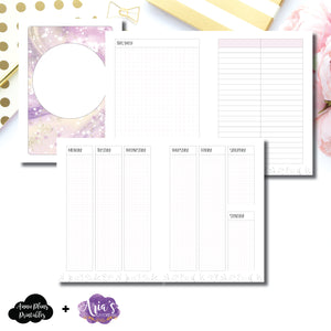 A5 Rings Size | Arias Daydream Midnight Magic Undated Vertical Layout Printable Insert ©