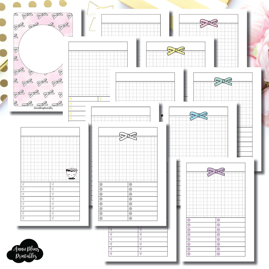 A6 Rings Size | Undated Day on a Page or Project HappieScrappie Collaboration Printable Insert ©